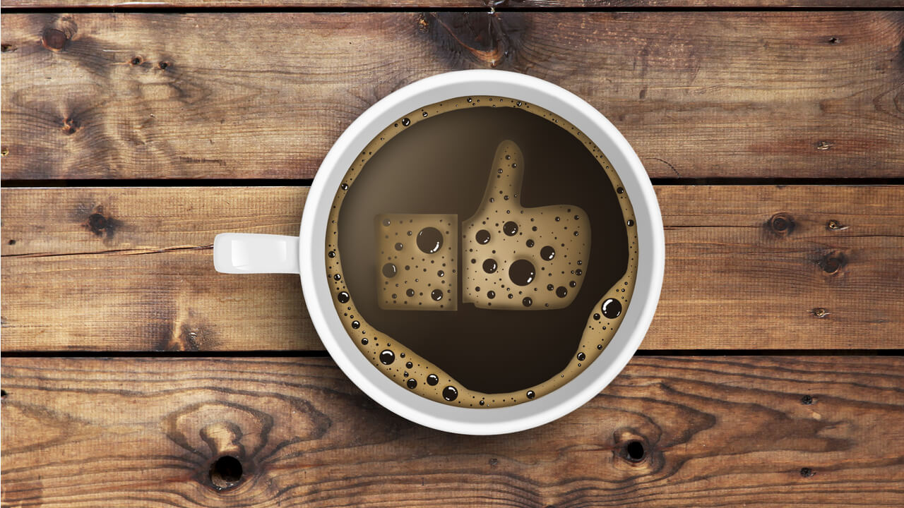 coffee mug with "Like" icon in the bubbles | how many social media followers do you need?