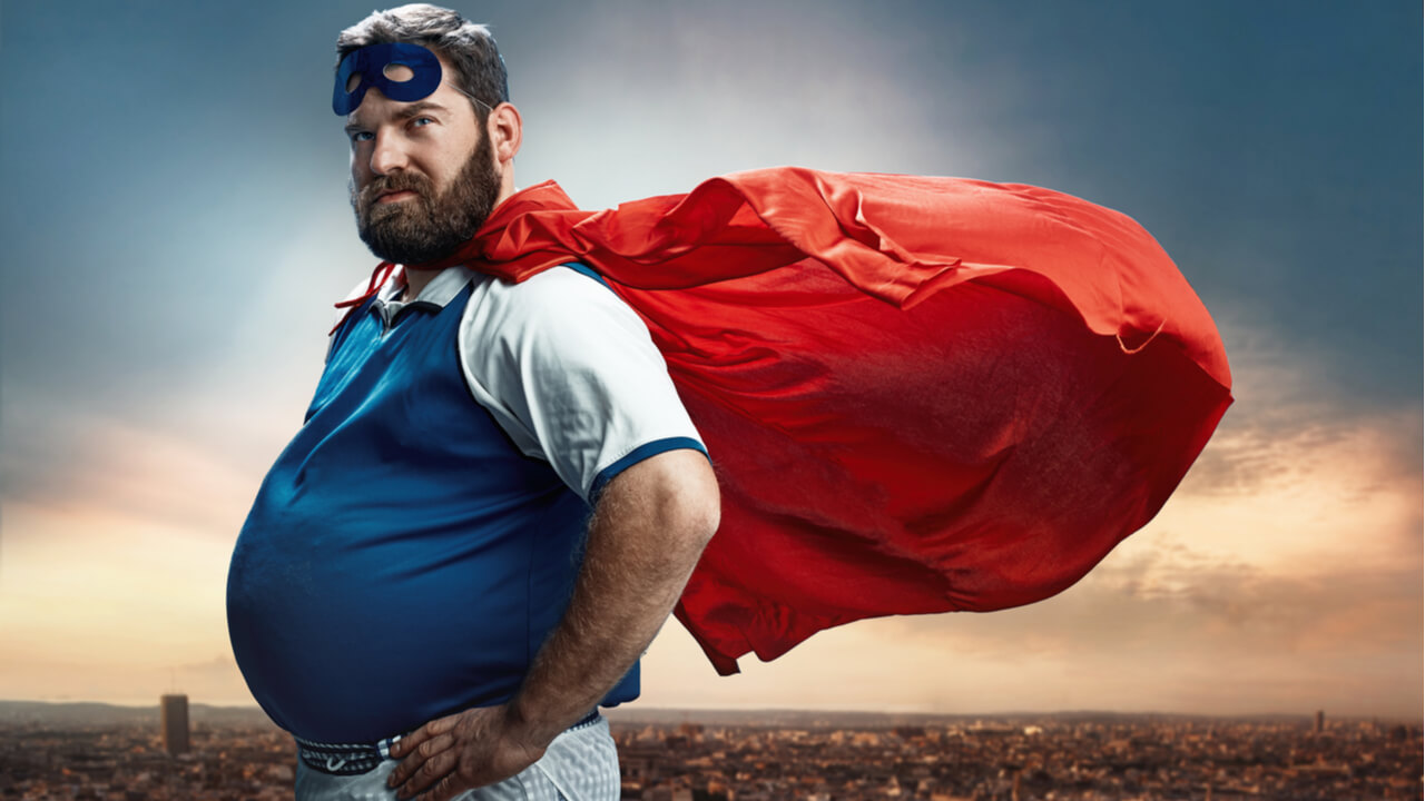 Superhero with a dad bod | make your customers the hero of your case studies